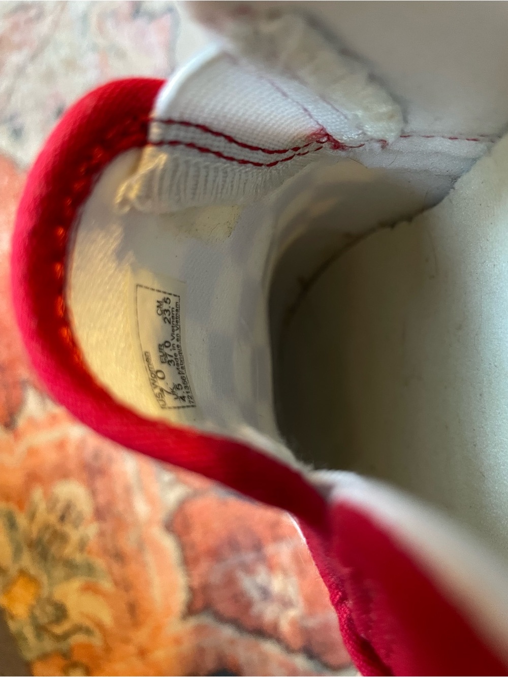 VANS Red and Cream Checkerboard Slip Ons Sz 7 - Picture 7 of 7